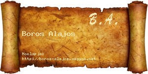 Boros Alajos névjegykártya